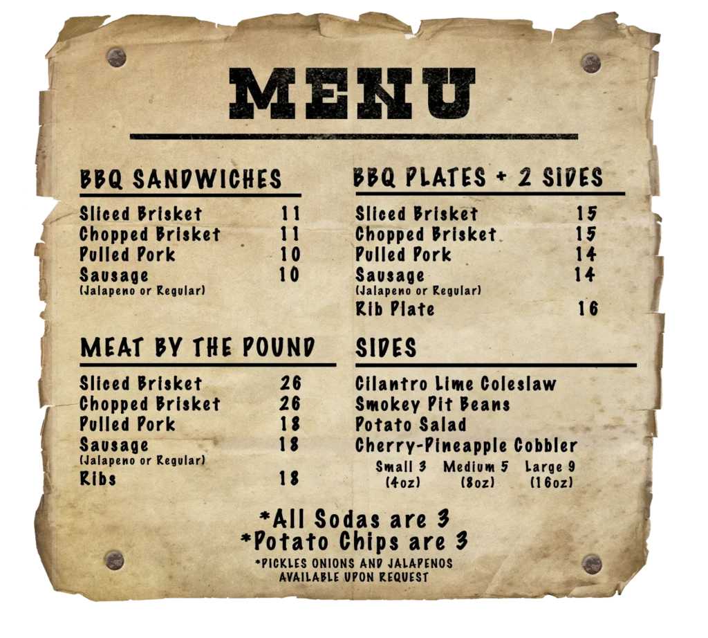 Highport BBQ Menu 2026
